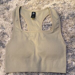 Velocity Ribbed taupe  Sports Bra